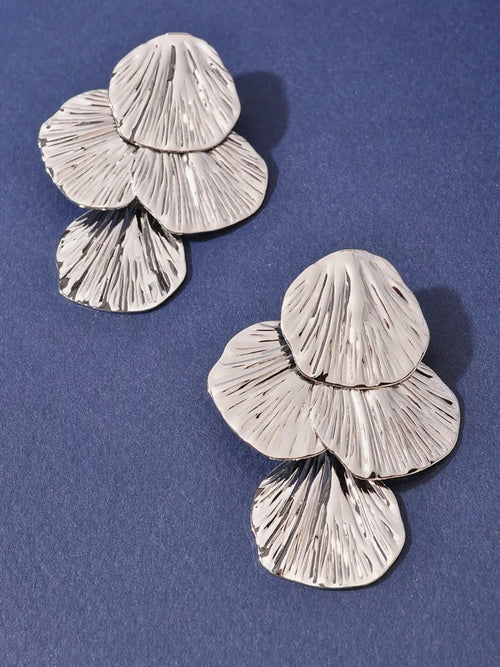 Abstract Shell Earrings in Silver