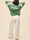 Ziggy Stardust Varsity Sweatshirt in Stone Green