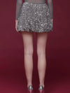 Bubble Sequin Mini Skirt in Silver