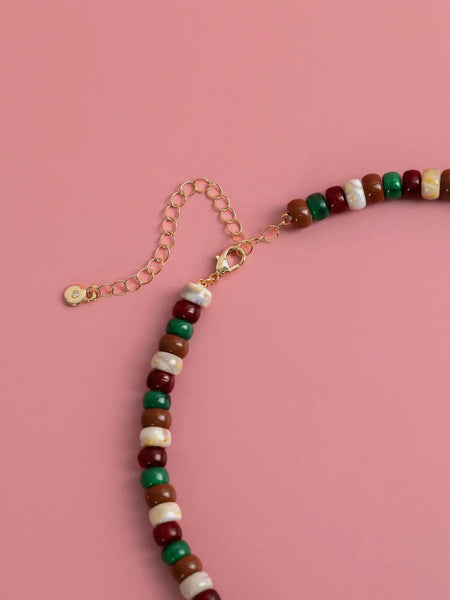 Leaf Charm Beaded Necklace