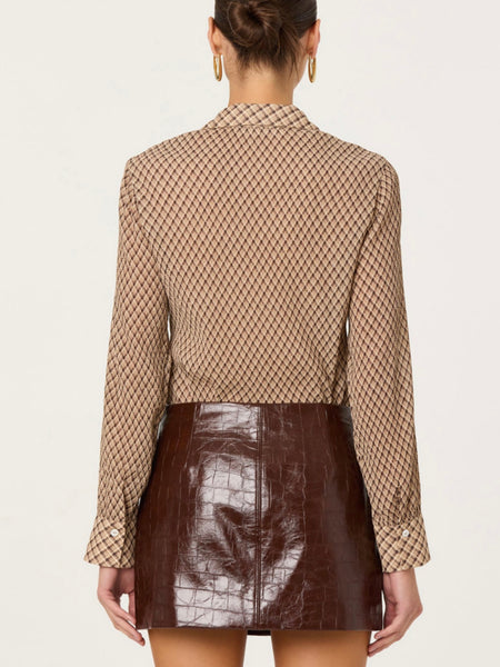 Laurel Top in Brown Plaid