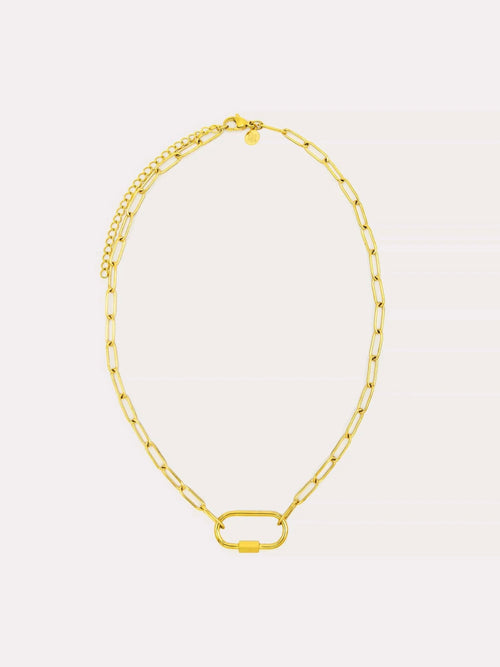Carabiner Necklace Chain in Gold