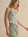 Cute As A Button Stripe Tank in White & Black