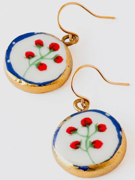 Ceramic Floral Drop Earrings