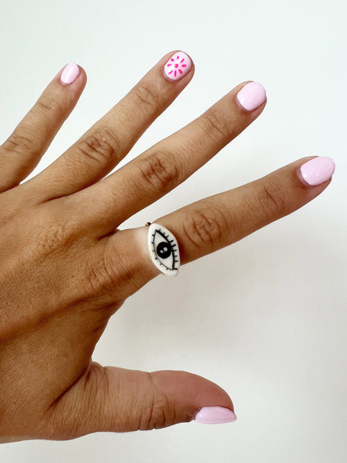 Evil Eye Porcelain Ring