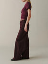 The Big Easy Wide Leg Pant in Garnet