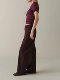 The Big Easy Wide Leg Pant in Garnet
