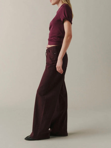 The Big Easy Wide Leg Pant in Garnet