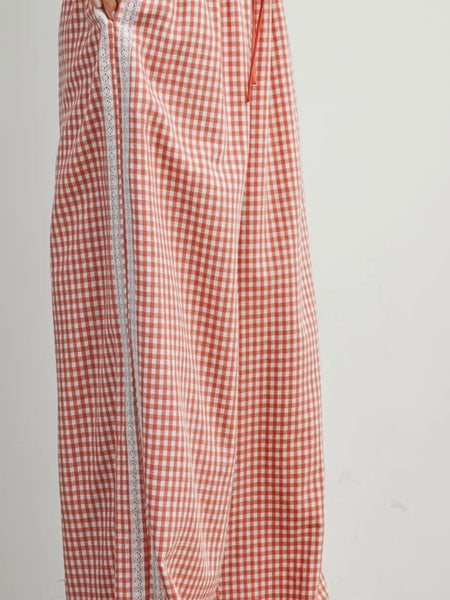 Locally Grown Gingham Pant in Rose