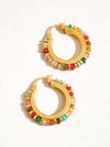 Capri Beaded Hoop Earring Multi