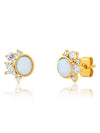 Dainty Opal & CZ Cluster Studs