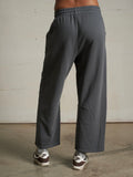 Fallon Fleece Barrel Pants in Charcoal