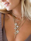 Athena Cross Necklace in Pearl