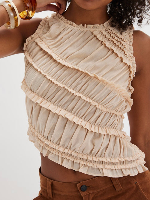 Pink Sands Smocked Top in Pink Sand