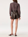 Alyssa Top in Eggplant Plaid