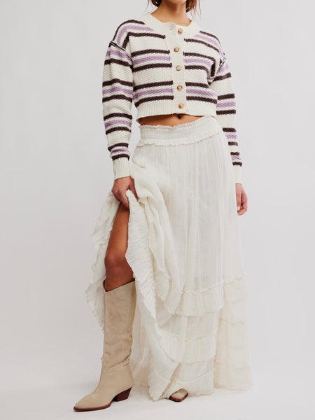Lila Stripe Cardi in Ivory Combo