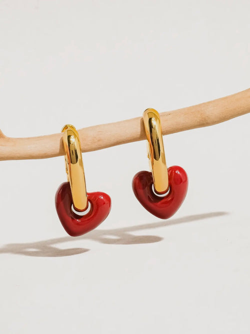 Lilou Red Heart Earrings