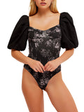 Prairie Rose Bodysuit in Black Combo