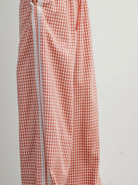 Locally Grown Gingham Pant in Rose