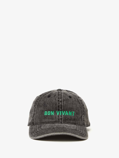 Denim Baseball Hat in Bon Vivant Faded Black & Mint