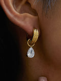Saffron Mismatch CZ Earrings