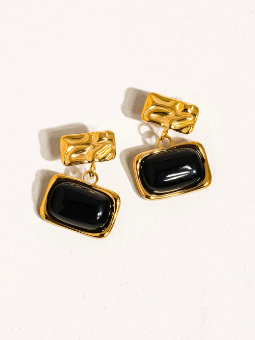 Cuvee Black Square Dangle Earrings