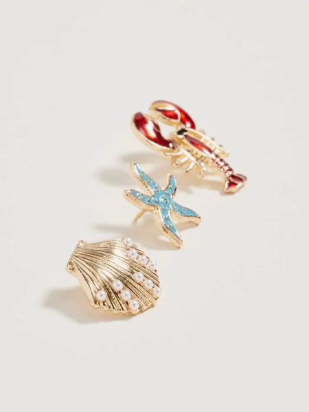 Lobster Brooch Pins Set