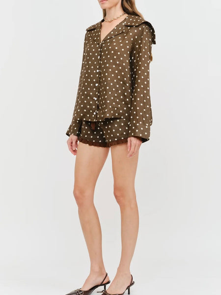 On The Spot Blouse in Brown