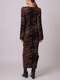 Cecily Sweater Dress in Brown