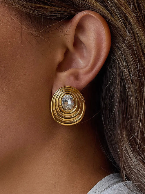 Doree Oval CZ Studs