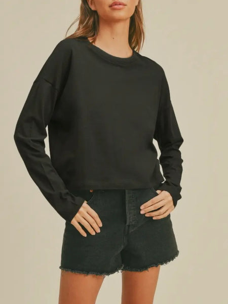 More To Love Long Sleeve Tee in Black