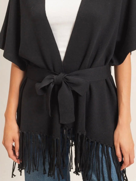 On The Fringe Sweater in Black