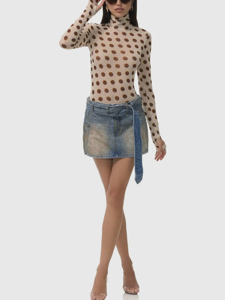 Zadie Top in Gold Halo Dot