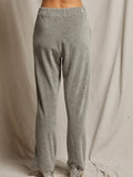 Holly Velour Wide Leg Pant in Heather Grey