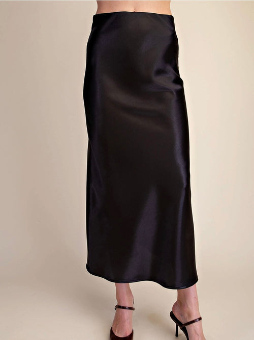 All That Glitters Midi Skirt in Black