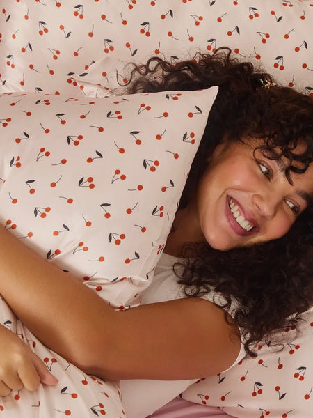 Standard Satin Pillowcase in Cherry Print
