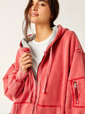 By Your Side Lined Hoodie in Cherry Crush