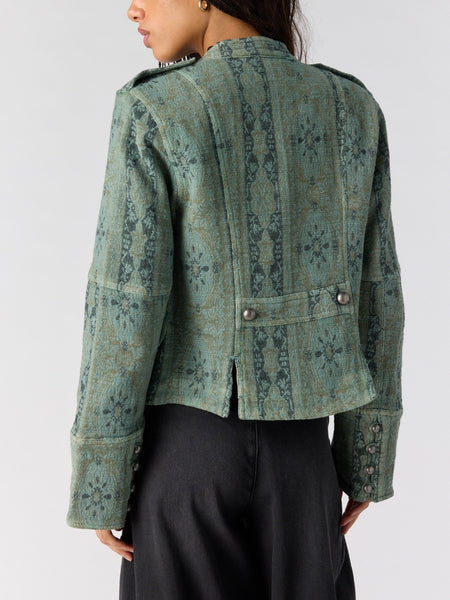 Lotty Jacquard Jacket in Steel Sea
