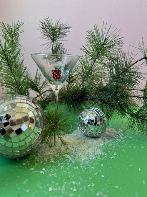 Holiday Icon Martini Glass in Present