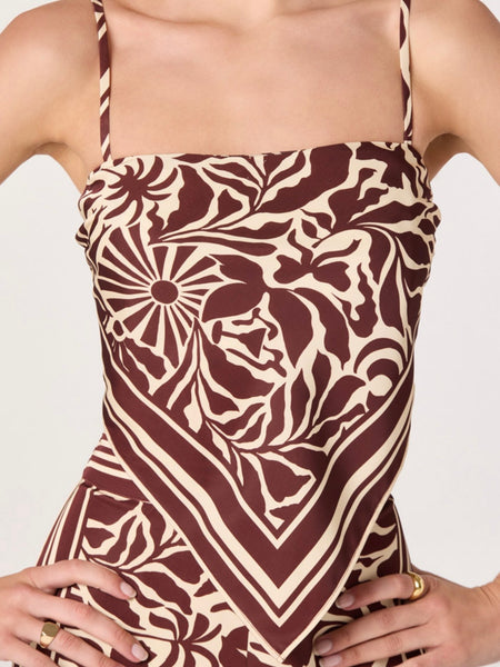 Eva Top in Brown Tropical