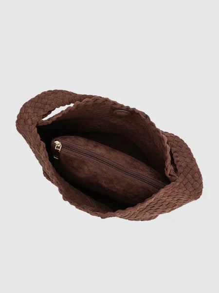 Johanna Woven Shoulder Bag in Tobacco