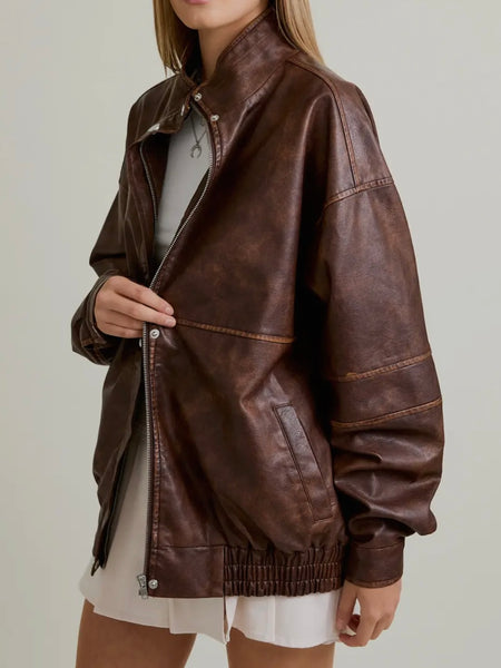 Faux Your Information Jacket in Brown