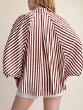 Stripe Season Blouse in Brown