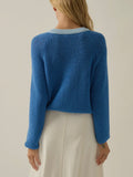 Truly Trimmed Cardigan in Blue