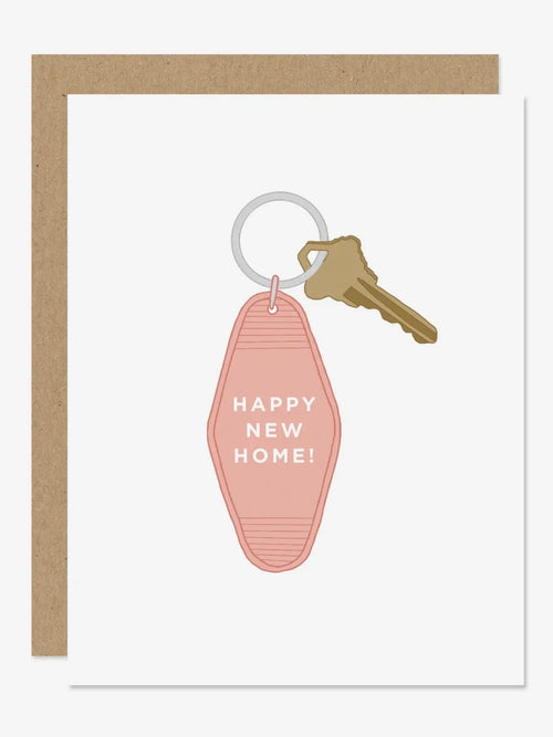 Motel Keychain Happy New Home Card
