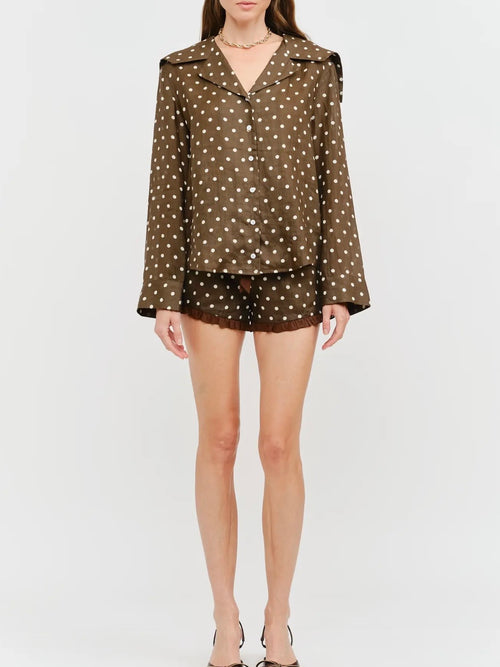 On The Spot Blouse in Brown
