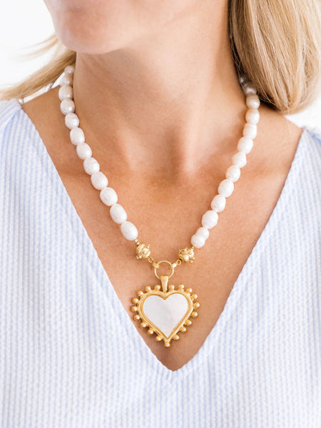 Mother of Pearl Heart Necklace