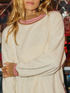 Ribbed Around The Edges Sweatshirt in Oatmeal