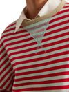 Classic Striped Crew in Cherry Combo