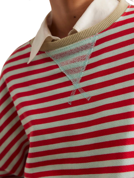 Classic Striped Crew in Cherry Combo